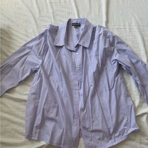 Purple and White Button Down Shirt Top